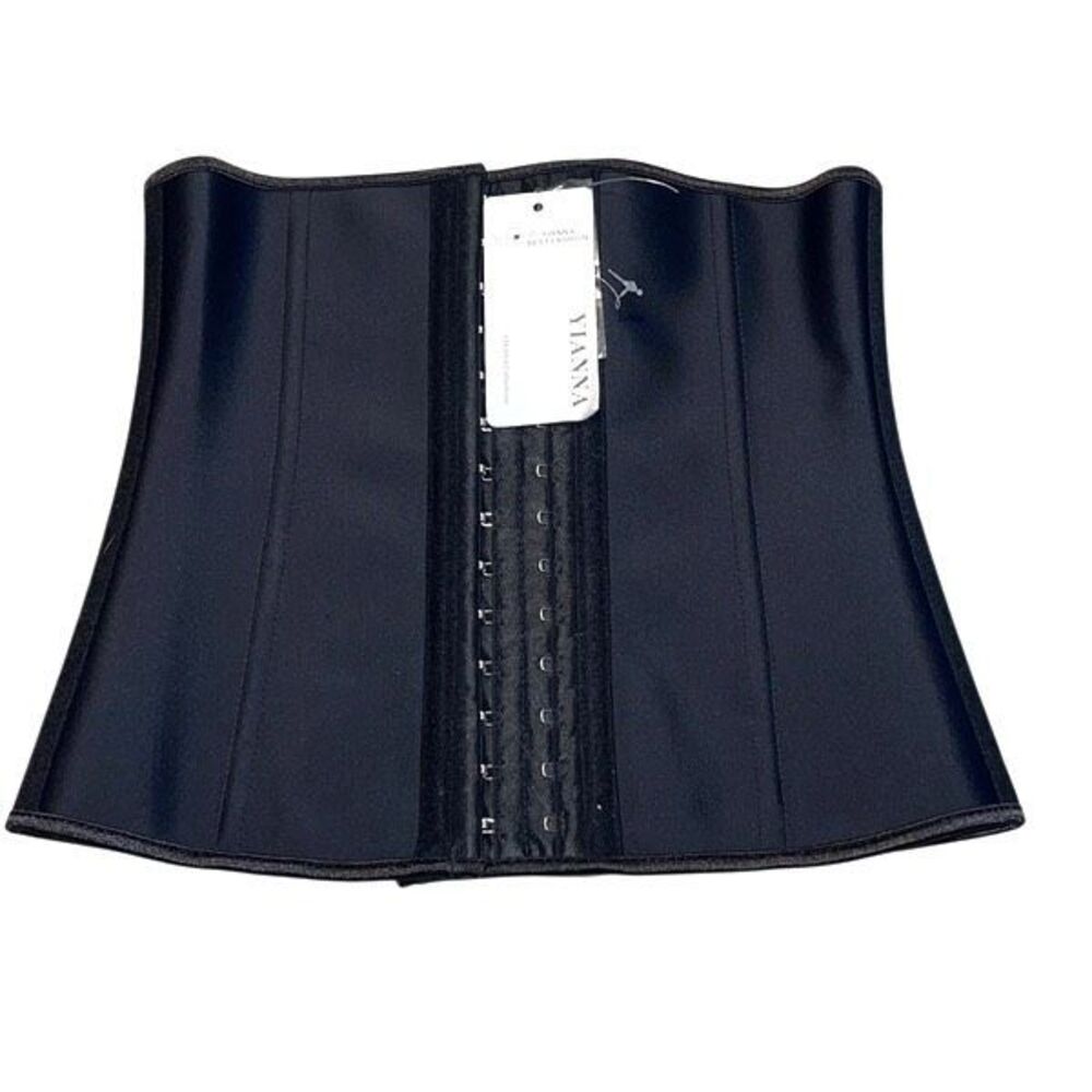 YIANNA Waist Trainer Corset for Weight loss Latex Waist Cincher Slim Black Small